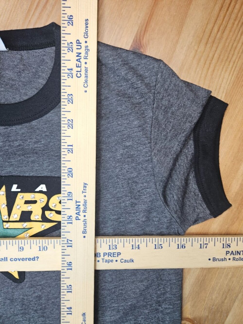 Dallas Stars Gray Ringer Girls T-Shirt Majestic Threads Large - Picture 6 of 6